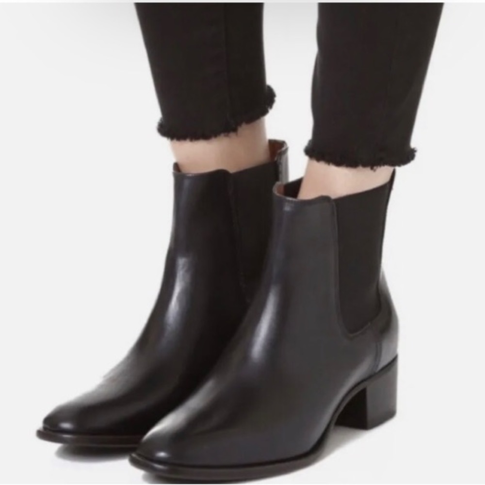 Frye Black Leather Chelsea Ankle Boots